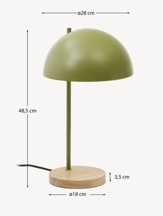 Veioza verde din metal 49 cm Catlar Kave Home