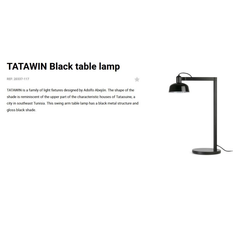 Veioza/Lampa de masa design ambiental TATAWIN negru