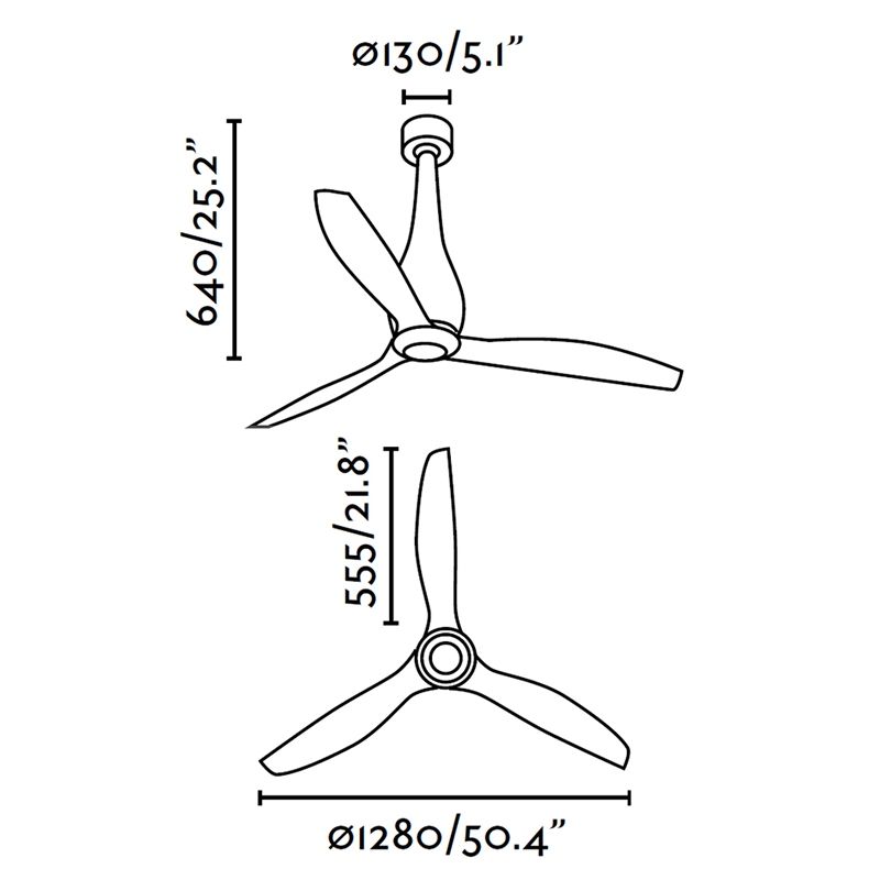 Ventilator cu telecomanda ETERFAN negru mat/ lemn