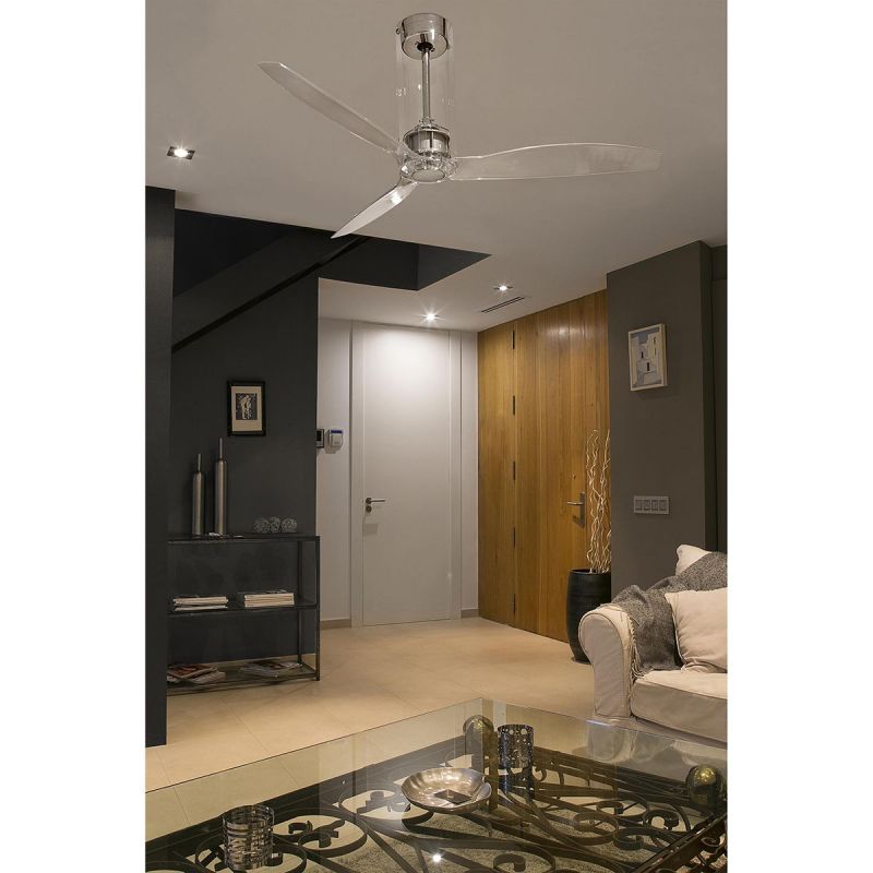 Ventilator cu telecomanda Tube crom / transparent