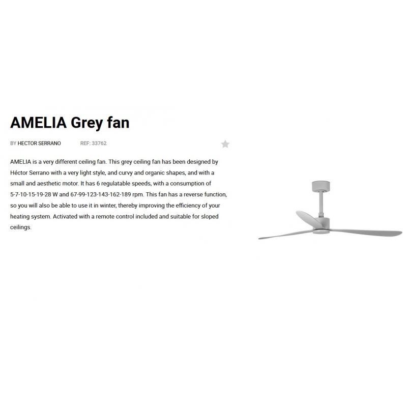 Ventilator de tavan cu telecomanda AMELIA gri