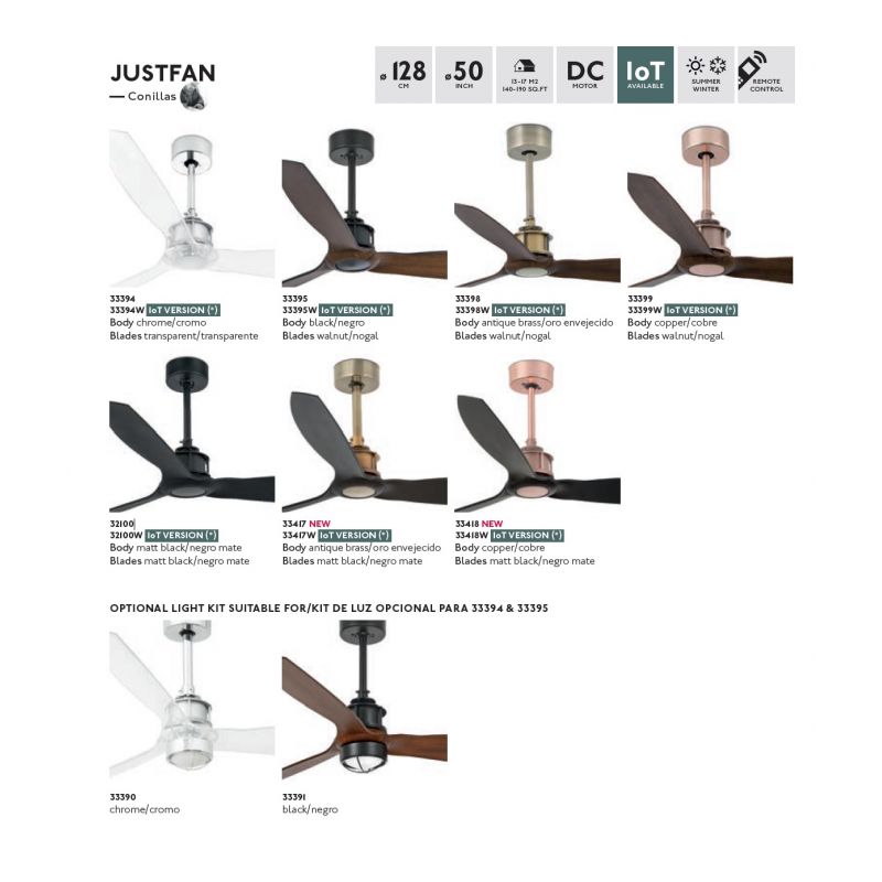Ventilator de tavan cu telecomanda design modern JUST FAN alama antic