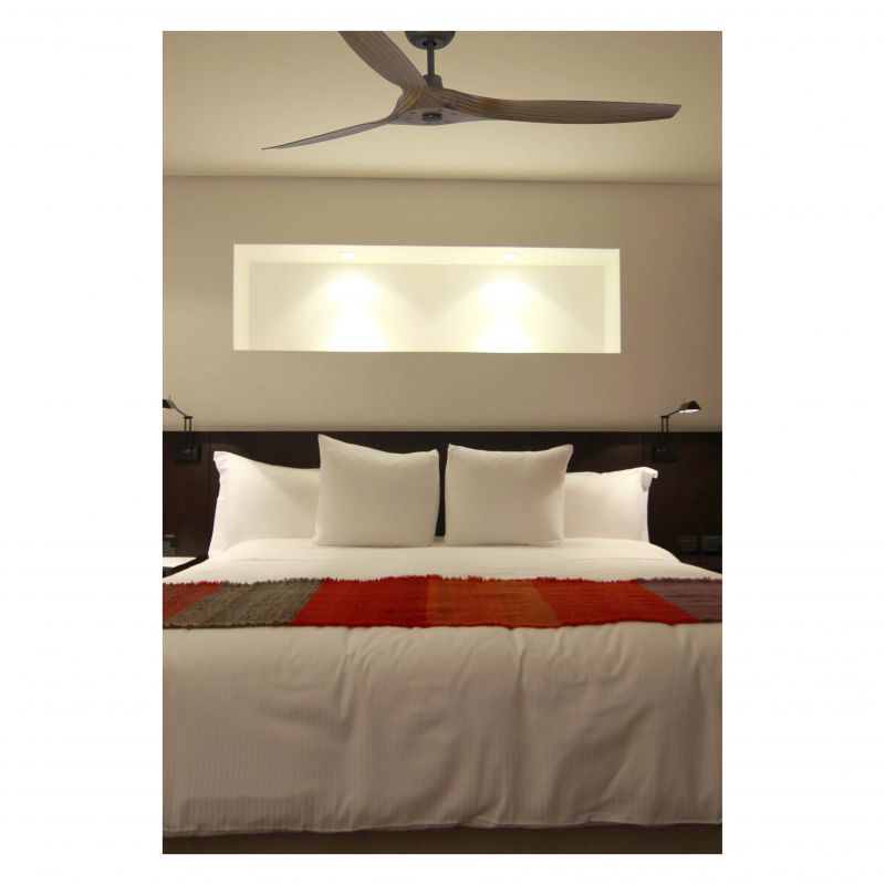 Ventilator de tavan cu telecomanda design modern MOREA maro/ lemn nuc