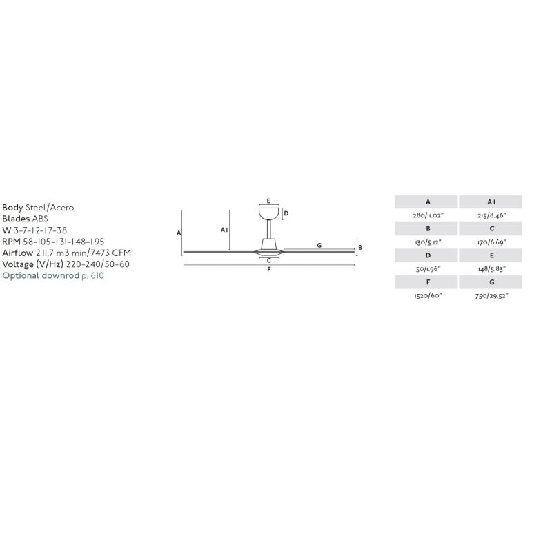 Ventilator de tavan cu telecomanda design modern MOREA maro/ lemn pin