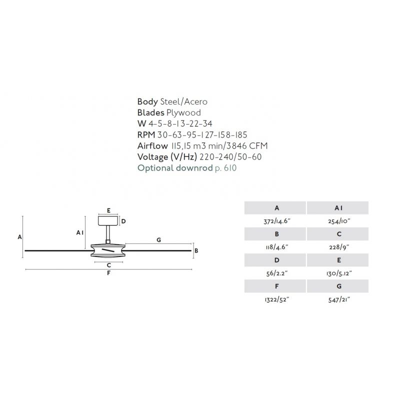 Ventilator de tavan cu telecomanda design modern POLEA negru/lemn nuc